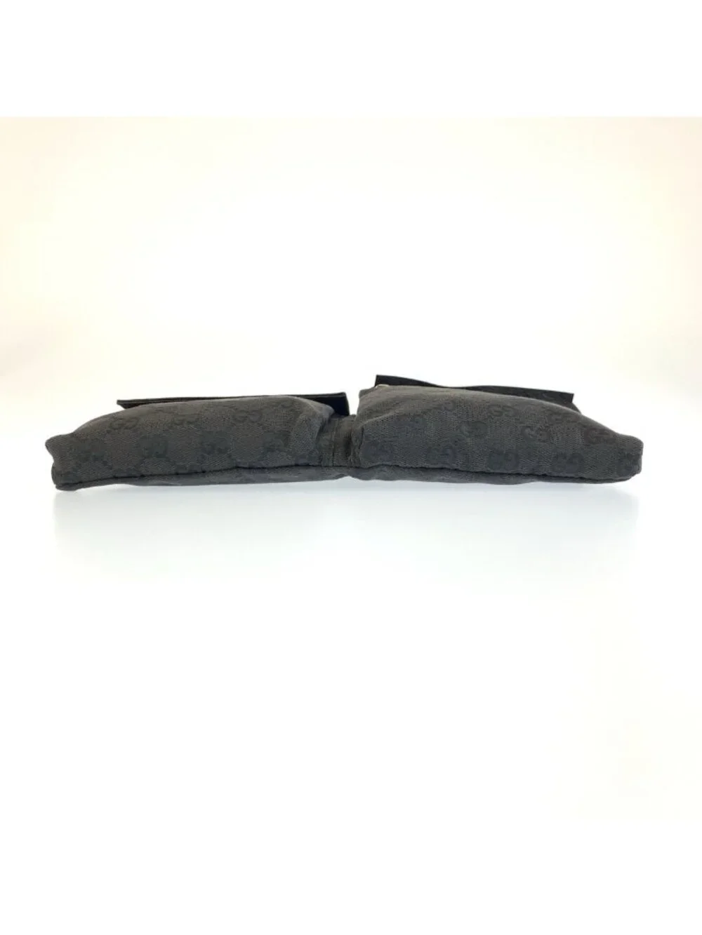 Gucci Black GG Canvas Leather Belt Bag Waist Pouch